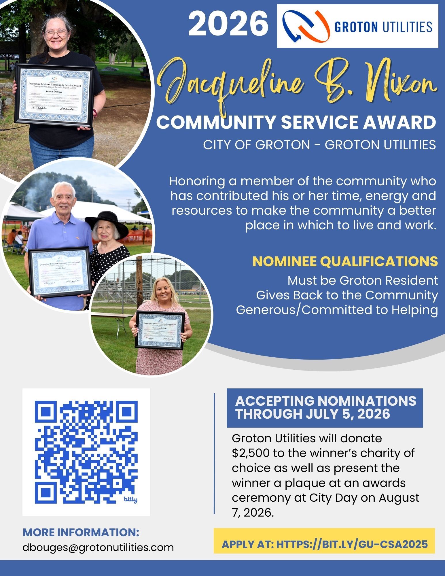 Community Service Award 2026 - flyer